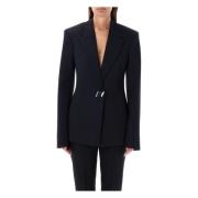 Zwarte Single Breast Blazer Jas The Attico , Black , Dames