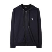 Zebra Logo Zip-Front Hoodie Paul Smith , Blue , Heren