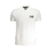 Witte Katoenen Poloshirt met Korte Mouwen en Knopen Cavalli Class , Wh...