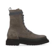 Grijze Suède Leren Dameslaars Brunello Cucinelli , Gray , Dames