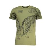 Print Logo Ronde Hals T-Shirt Cavalli Class , Green , Heren