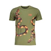 Print Logo Korte Mouw Tee Cavalli Class , Green , Heren