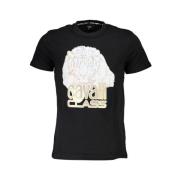 Zwart T-shirt met printlogo Cavalli Class , Black , Heren