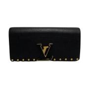 Pre-owned Leather wallets Louis Vuitton Vintage , Black , Dames