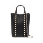 Zwarte Studs Tote Tas Valentino Garavani , Black , Dames