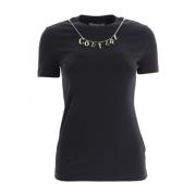 Korte Mouw Ketting Hanger T-Shirt Versace , Black , Dames