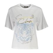 Witte Katoenen Tops & T-Shirt, Korte Mouwen, Regular Fit Cavalli Class...