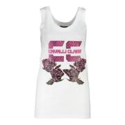 Witte Katoenen Tanktop met Print Cavalli Class , White , Dames