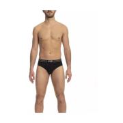 Logo Waistband Briefs Cotton Blend Cavalli Class , Black , Heren