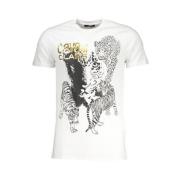 Print Logo Ronde Hals T-shirt Cavalli Class , White , Heren