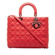 Pre-owned Leather handbags Dior Vintage , Red , Dames