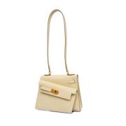 Pre-owned Fabric shoulder-bags Hermès Vintage , Beige , Dames