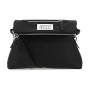 Stijlvolle Zwarte Leren Crossbody Tas Maison Margiela , Black , Heren