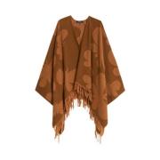 Kameelwol Poncho Chic Stijl Max Mara Weekend , Brown , Dames