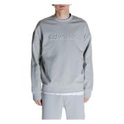 Geëmbosseerd Logo Sweatshirt Collectie Katoen Polyester Elastaan Calvi...