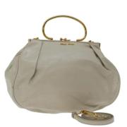 Pre-owned Leather handbags Miu Miu Pre-owned , Beige , Dames