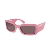 Stijlvolle Roze Zonnebril met Paarse Lenzen Chanel , Pink , Dames