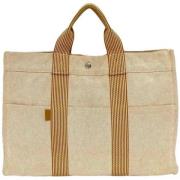 Pre-owned Fabric totes Hermès Vintage , Beige , Dames