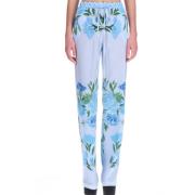 Zijden bloemenprint rechte broek Ermanno Scervino , Multicolor , Dames