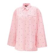 Gestreept Katoenen Overhemd Roze Logo Rotate Birger Christensen , Pink...