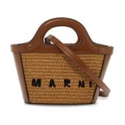 Tropicalia Bucket Bag met leren afwerking Marni , Brown , Unisex