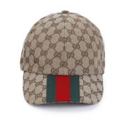 Beige Ebony New Web Hat Gucci , Beige , Heren