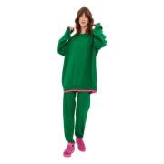 Luxe Oversized Jogger Set - Groen Cesare Gaspari , Green , Dames