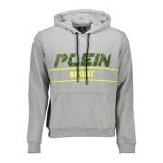 Grijze hoodie met print Plein Sport , Gray , Heren