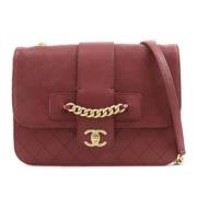 Pre-owned Leather shoulder-bags Chanel Vintage , Red , Dames