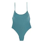 Lurex Thread One-Piece Swimsuit MC2 Saint Barth , Blue , Dames