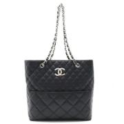 Pre-owned Leather totes Chanel Vintage , Black , Dames