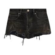 Vintage effect denim shorts Balenciaga , Black , Dames