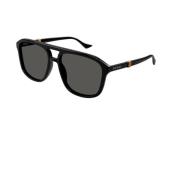 Aviator Zonnebril Zwart Acetaat Trendy Gucci , Black , Heren