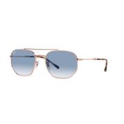 Metalen zonnebril in roségoud en blauw Ray-Ban , Pink , Unisex