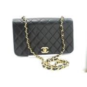 Pre-owned Leather chanel-bags Chanel Vintage , Black , Dames