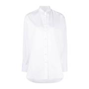 Witte Katoenen Overhemd Lange Mouwen Finamore , White , Dames