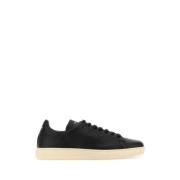 Stijlvolle Zwarte Leren Sneakers Tom Ford , Black , Heren