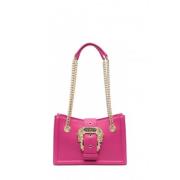 Eco-leer Gehamerd Gesp Tas Versace , Pink , Dames