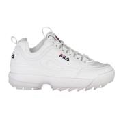 Witte Polyester Sneaker met Contrasterende Details Fila , White , Dame...