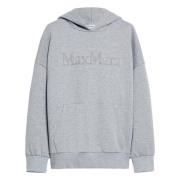 Grijze Sweater met Capuchon en Logo Max Mara , Gray , Dames