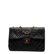 Pre-owned Leather shoulder-bags Chanel Vintage , Black , Dames