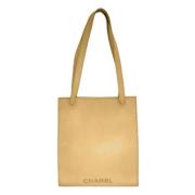 Pre-owned Leather shoulder-bags Chanel Vintage , Beige , Dames