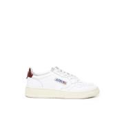 Witte Leren Sneakers met Suède Inzetstukken Autry , White , Dames