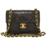 Pre-owned Leather shoulder-bags Chanel Vintage , Black , Dames