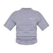 T-shirt met een decoratieve knoop aan de achterkant Balenciaga , Gray ...