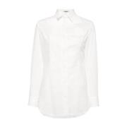 Asymmetrische Geknoopte Witte Katoenen Overhemd Yohji Yamamoto , White...