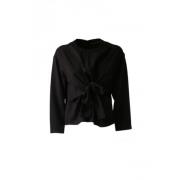 Zwarte Diamant Kraag Shirt met Knoopsluiting Malloni , Black , Dames