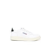 Witte Leren Sneakers met Geperforeerde Tip Autry , White , Heren