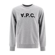 Grijze Grand Sweatshirt met Logo Print A.p.c. , Gray , Dames