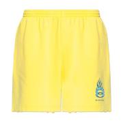 Shorts met logo Balenciaga , Yellow , Heren